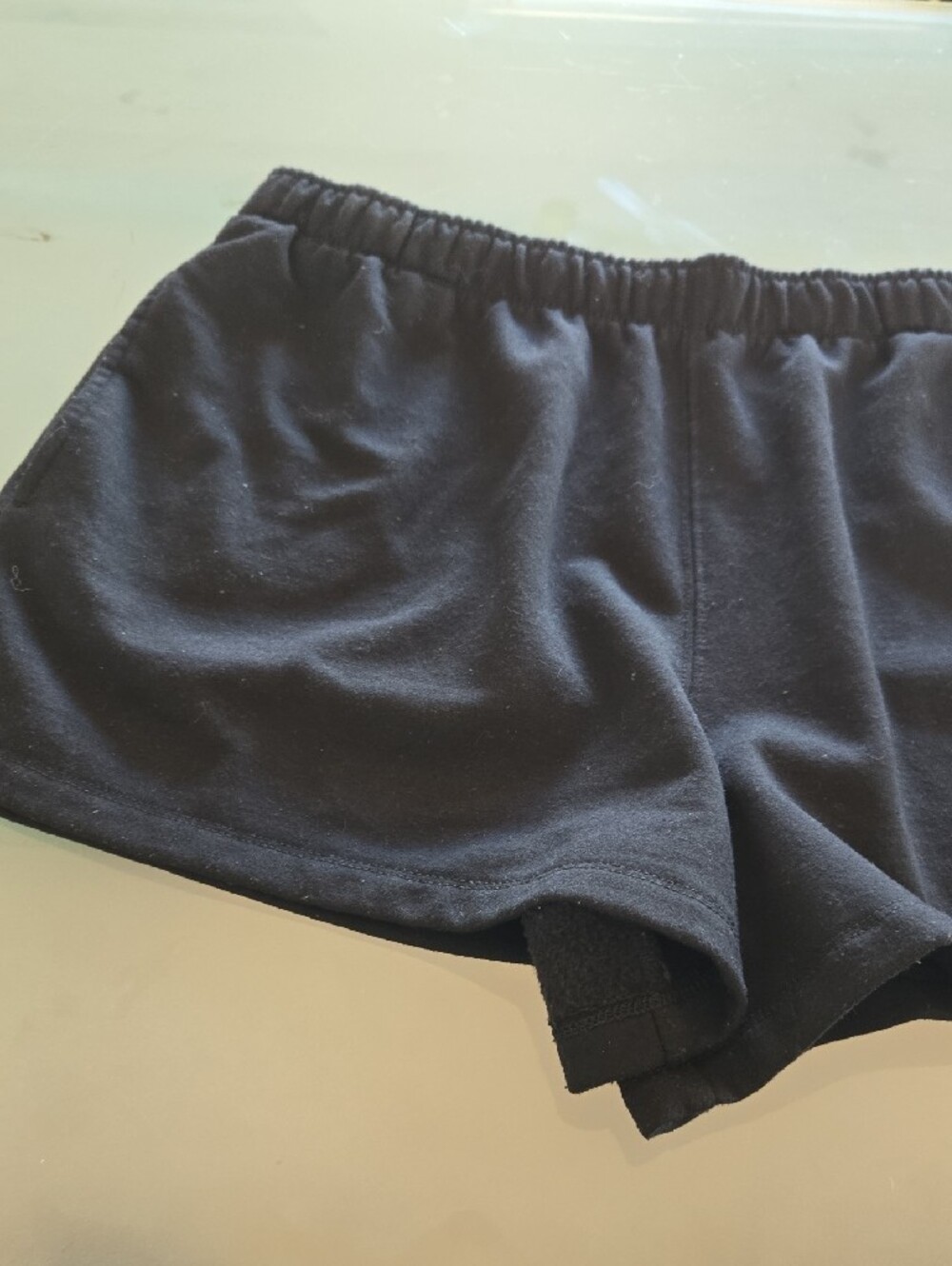 Women’s Black Elastic-Waist Lounge Shorts - Picture 9 of 10